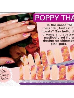 Color Street Nail Polish Strips - Poppy That (FDS586) Lovely Floral Print 2 sets